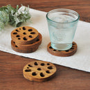 【5個セット】【送料無料】【ネコポス】コースター木製れんこん8cm蓮根縁起物木ウッドチークチーク材ブラウン茶色カフェナチュラルオーガニックかわいいおしゃれモダン