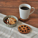 【5個セット】【送料無料】【ネコポス】コースター木製れんこん8cm蓮根縁起物木ウッドチークチーク材ブラウン茶色カフェナチュラルオーガニックかわいいおしゃれモダン