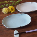ゆらり20cm楕円深皿 ホワイト ブルー イエロー