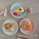 かすみ 丸皿 16.5cm 和食器 菊型  白 青白 さくら