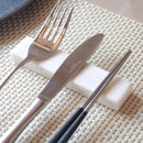 【送料無料】【ネコポス】大理石 11cmカトラリーレスト ホワイト ４本セット