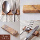 【送料無料】【ネコポス】大理石 9cmカトラリーレスト ブラウン ４本セット