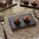 飛白 墨縅 茜縅 平 長角皿 17cm