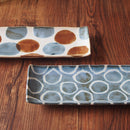 やちむん風 琉球 どっと さんま皿 ブルーどっと/染付白ヌキ丸紋