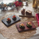 飛白 墨縅 茜縅 平 長角皿 17cm