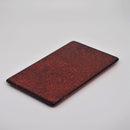 飛白 墨縅 茜縅 平 長角皿 17cm