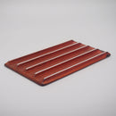 飛白 墨縅 茜縅 平 長角皿 17cm