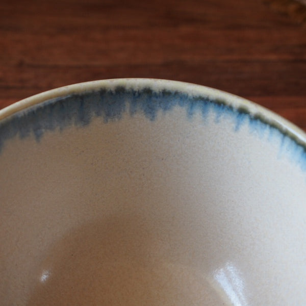 やちむん風 ドット 茶碗 琉球どっと ブルーどっと/染付白ヌキ丸紋