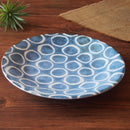 やちむん風 ドット 大皿 28cm 琉球どっと ピンクどっと/ブルーどっと/染付白ヌキ丸紋