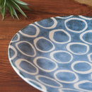 やちむん風 ドット 大皿 28cm 琉球どっと ピンクどっと/ブルーどっと/染付白ヌキ丸紋