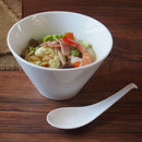 白磁 16.5cm スリムラーメンボウル リゾットスプーン 各2個セット