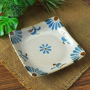 やちむん風 18cm四角皿 6寸  琉球てぃーだ