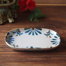 やちむん風 18cm焼物皿 小判皿  6寸 琉球てぃーだ