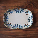 やちむん風 18cm焼物皿 小判皿  6寸 琉球てぃーだ