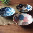 やちむん風 ドット ボウル 14.5cm 琉球どっと ピンクどっと/ブルーどっと/染付白ヌキ丸紋