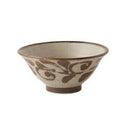 やちむん風 琉球 サビ 唐草 六兵衛4.8飯碗