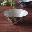 やちむん風 琉球 サビ 唐草 六兵衛4.8飯碗