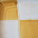 角皿 ずらし 市松 22cm 黄白 大