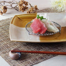 角皿 ずらし 市松 22cm 黄白 大