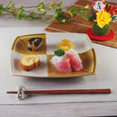 角皿 ずらし 市松 22cm 黄白 大