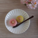 かすみ 丸皿 14.5cm 和食器 菊型  取り皿 白 青白 さくら