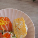 かすみ 丸皿 14.5cm 和食器 菊型  取り皿 白 青白 さくら