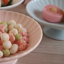 かすみ 高台 デザート 和食器 菊型 白 青白 さくら