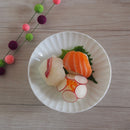 かすみ 高台 デザート 和食器 菊型 白 青白 さくら