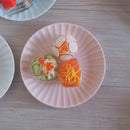 かすみ 丸皿 16.5cm 和食器 菊型  白 青白 さくら