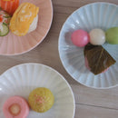 かすみ 丸皿 14.5cm 和食器 菊型  取り皿 白 青白 さくら