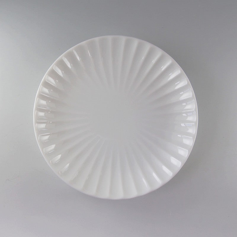 かすみ 丸皿 16.5cm 和食器 菊型  白 青白 さくら