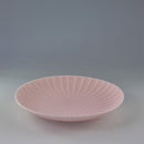 かすみ 丸皿 21cm 和食器 菊型  白 青白 さくら