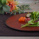 茜縅 26cm 平丸皿