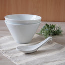 白磁 16.5cm スリムラーメンボウル リゾットスプーン 各2個セット