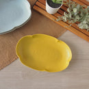 ゆらり20cm楕円深皿 ホワイト ブルー イエロー