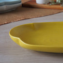 ゆらり20cm楕円深皿 ホワイト ブルー イエロー