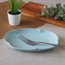 ゆらり20cm楕円深皿 ホワイト ブルー イエロー