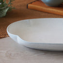 ゆらり20cm楕円深皿 ホワイト ブルー イエロー