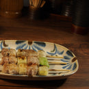 やちむん風 18cm焼物皿 小判皿  6寸 琉球てぃーだ