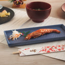 長皿 切立 三品皿 青 銀 ラスター